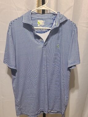 TAILORBYRD SPORT POLO SHIRT STRIPES MENS Med.  SPF 30 GOLF